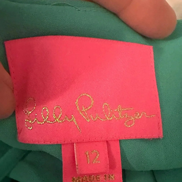 Lilly Pulitzer Alisa wrap dress green, size 12 - Picture 4 of 5